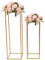 2 Stück Gold Blumenständer Metall 80/100cm, Rechteckige Dekosäule Hoch für Hochzeit Tischdeko & Zuhause