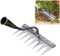 Gartenharke aus Kohlenstoffstahl,Rechen Garten Unkrauthacke,Harke Garten Gartenharke mit Stiel,Gartenrechen,Unkrautrechen mit GartenzäHnen aus Karbonstahl,für Jäten/Lockern/Säen (8 Zähne)