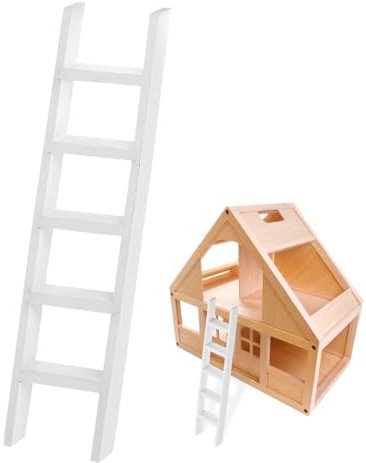 Didiseaon 1 Stück Mini -simulierte Holzleiter Puppenhaus Mini-handlauftreppe Mini- Leiter 1 12 Leitern Häuser Puppenhaustreppe Miniaturleiter Für Möbel Hölzern Weiß