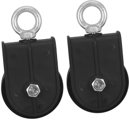 JUMPLAWN Schwenkbare Heberolle 70mm 2 Stück für Fitness Kabelzug Ersatzteil | Abs und Verzinkter Stahl, 100kg Traglast, Schwarz, für Selbstgemacht Systeme und Seilzüge