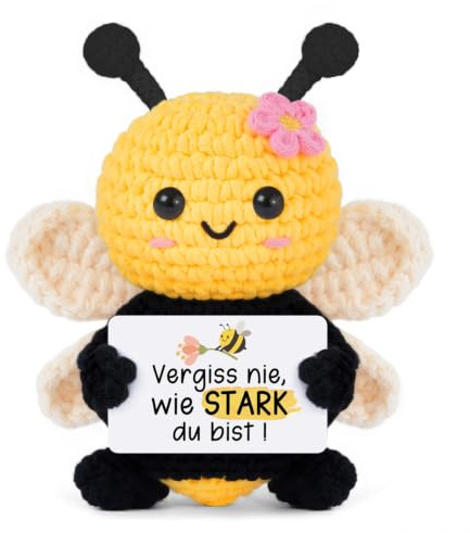 Gleevara Geburtstagsgeschenk für Frauen, Biene Glücksbringer Geschenke | Beste Freundin Geschenke, Pocket Hug, Gute Besserung Geschenk, Lustige Mutmacher Geschenk Schwester Mama Kollegin