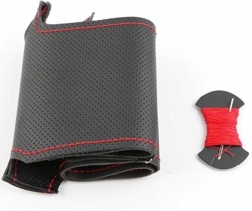 LOPBVXCY DIY Auto Handgenähte Schwarze Lenkradbezug Für Renault Clio 2 Twingo 2 Dacia Sandero 2001 2002 2003-2014 Kunstleder-Lenkradabdeckung Innenzubehör