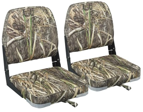 ERGOSEAT Folding Boat Seat Padded Folding Boat Chair with Backrest Marine Bass Jon Boat Seat