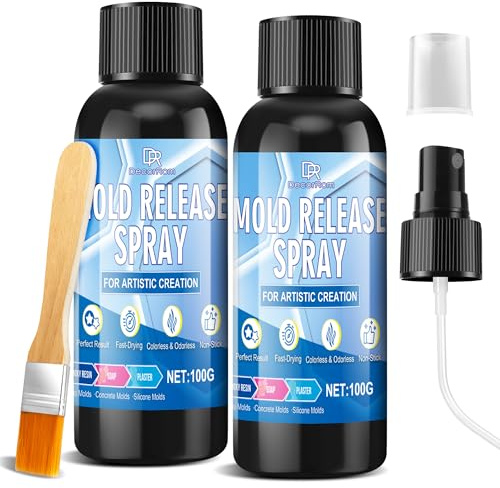 Trennspray Silikonform, 200ml Formentrennmittel, Schnelltrocknend, Geruchlos, Antihaftbeschichtet, Geeignet Zum Entformen Von Kerzen, Gips, Seife und Epoxidharz Aus Kunststoff, Gips und Metallformen