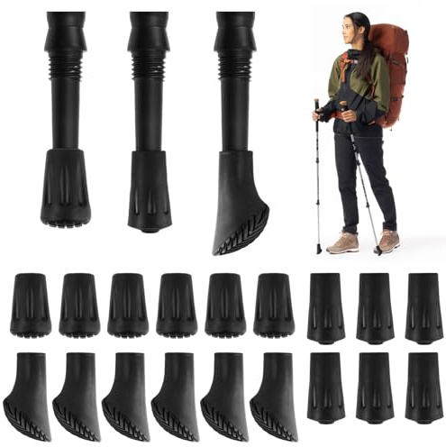 18 Rutschfeste Nordic Walking Stöcke Gummipuff In 3 Stile Für Wanderstöcke | Gummipuffer für Wanderstöcke Nordic Walking Pads für Wanderstöcke Trekkingstöcke Walkingstöcke Asphalt Kies Berge Wandern