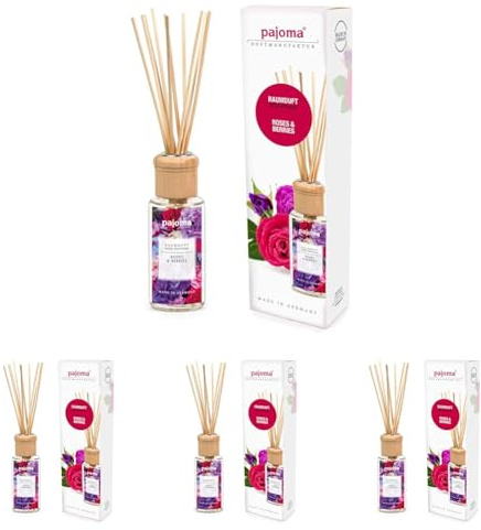 pajoma Raumduft Made in Germany, 4er Pack (1 x 100 ml) in Geschenkverpackung (Roses & Berries)