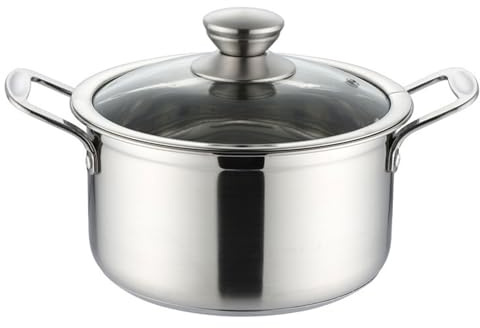 Blissbuilt Olla de Sopa de Vidrio 4.5L Transparente Olla De Cristal con Tapa y Manija Doble Sartén De Cristal De Borosilicato Alto Resistente a Altas temperaturas,para Pasta,Fideos,Sopa,Leche,té