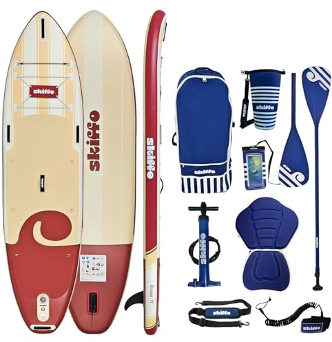 Skiffo Ride Lava 11 tum – uppblåsbar 2-i-1 kajak, komplett, 335 x 86 x 15 cm, max. 160 kg, stabil och mångsidig – unik design