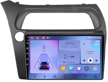 Coche de Doble DIN Radio para Honda Civic 2006-2011 9 Inches Android 15 Carplay Radio Coche Bluetooth Steering Wheel Controls para, 4Core 2G+32G