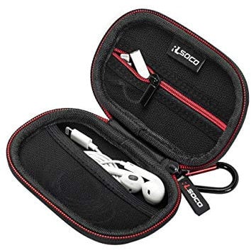 RLSOCO In-Ear Headphones Wired Earbuds Case,Protective Case for Mini Wired Headset and USB Cable, Multifunctional Carrying Case, PU Leather and EVA Travel Electronics Organizer (Case Only)