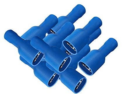 Flachsteckhülsen vollisoliert blau 1,5-2,5 mm 6,3 x 0,8 mm 50x Flachsteckhülse Crimpzange Flachstecker Crimp Zange Flach Stecker Kabelschuhe kfz ARLI