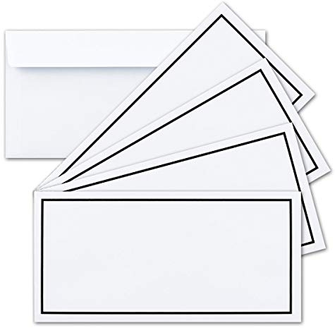 30x Trauer-Brief-Umschläge DIN Lang mit schwarzem Rahmen I 110 x 220 mm I Haftklebung ohne Fenster - Trauer-Rand in Schwarz I TrauerPapiere by GUSTAV NEUSER®