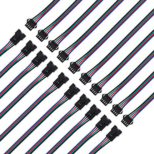 BTF-LIGHTING WS2813 WS2815 10 Paare 4PIN SM JST 15cm Kabel Buchsen/Stecker für RGB 5050 3528 WS2801 LED-Streifen