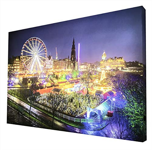 CCRETROILUMINADOS Leuchtbild Edinburgh mit LED-Licht, Methacrylat, Mehrfarbig, 60 x 80