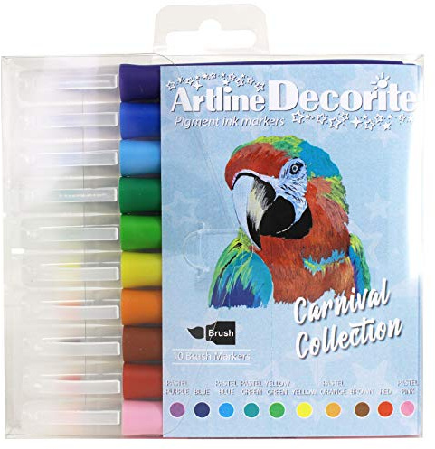 Artline 'Decorite' Carnival Collection Brush Marker Pens for Card, Glass, Metal and Plastic