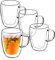 KADAX doppelwandige Glas Tasse, Glas mit Griff, 350ml, Trinkglas für Saft, Tee, Kaffee, Drink, Wasser, Eistee, Cappuccino, Universalglas, Teeglas, hochwertige Qualität (4)