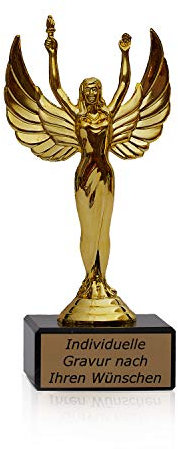 Zelaro Romantische Siegerfigur Victoria Frau – Geschenk individuell personalisiert für Frauen und Männer - Siegerstatue mit 18 cm hoch