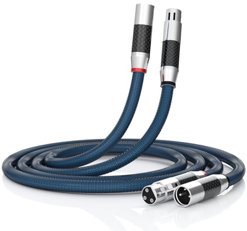 Audiophile Balanced Interconnect Cords Audio 3 Pin XLR Male to XLR Female Signal Cable High-End,Hi-Fi, High-Performance (1.5m)