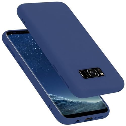 cadorabo silicone case compatible with Samsung Galaxy S8, mobile phone cover for Galaxy S8- impact-resistant, thin, Silky-Soft Touch Full-Body Protective Phone Case - LIQUID BLUE
