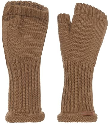 KNIT FACTORY - Cleo Handstulpen - Fingerlose Handschuhe - Gestrickte Handschuhe für Winter - Damen Handstulpen aus Wolle - Hochwertige Qualität - New Camel