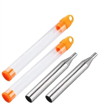 Blasrohr Feuer,2er Pack Feuer Schlagrohr Feuerrohr Faltbarer Teleskopisches Blasrohr Feuerwerkzeug Camping Gadgets zum Kochen Picknick BBQ Jagd Angeln Wandern im Freien