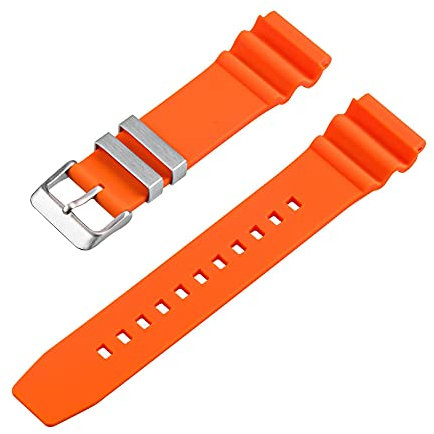 Tauchmeister PU-Armband Ersatzband orange mit Dornschließe 22 mm