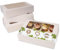 BIOZOYG 12er Cupcake Muffin Box Karton mit großem Sichtfenster inkl. Einlage I 50 Stück Patisserieschachteln Geschenkboxen weiß I Bio Box Take Away Kartonschachtel biologisch abbaubar
