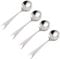 4 Pack Soup Spoons Stainless Steel Round Large Head Bowl Heavy Duty Thick Silver Food Spoons