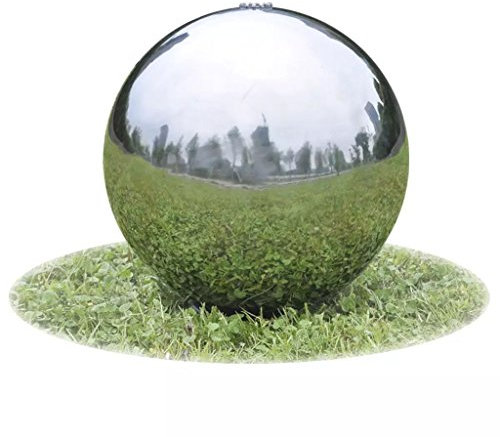 Tidyard Catherinol Sphère de Fontaine de Jardin Fontaine de Jardin à sphère avec LED en Acier Inoxydable 30 cm Fontaine d'intérieur Design Fontaine Moderne d'intérieur