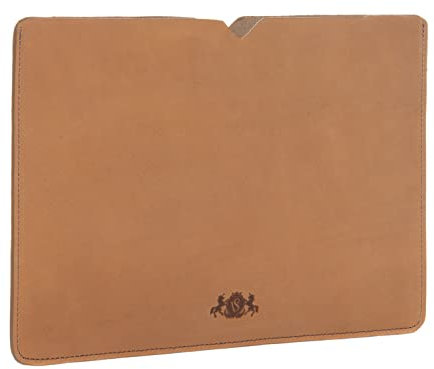 SID & VAIN Pochette Ordinateur Rory Cuir véritable | Manche Portefeuille Pochette Petit Beige | Housse Ordinateur Portable Fait à la Main