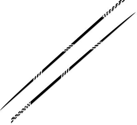 Auto Aufkleber Vinyl Racing Streifen Aufkleber,MoreChioce 2 Stück Vinyl Aufkleber Selbstklebend Autoaufkleber Grafik Stickers Wasserdichte Auto Seitenaufkleber Anti-Kratzer Auto Dekoration,Schwarz