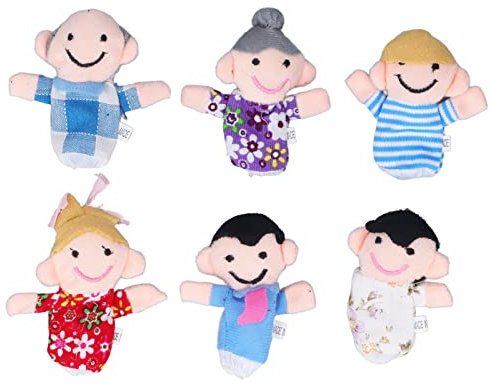 BigKing Fingerpuppen-Set, 6-teiliges süßes Familien-Plüsch-Fingerpuppen-Puppen-Storytelling-Requisiten für Lehrer-Eltern
