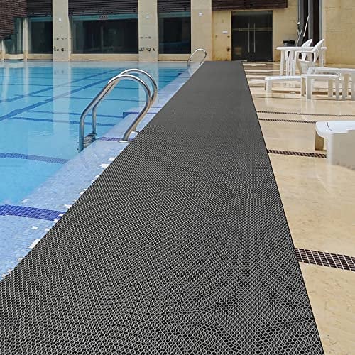 Alfombrillas antideslizantes drenaje Alfombrilla de goma antifatiga baño de piscina 3x10 pies Alfombrillas antideslizantes comerciales de servicio pesado para Garaje Restaurante,Gray/grey,0.9×3M