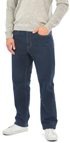 Mill&Tailor Herren Thermojeans Dunkelblau I Auch in Großen Größen I Thermohose Winter I Hosen aus 85% Baumwolle I Business- & Freizeithose Mit Innenfutter