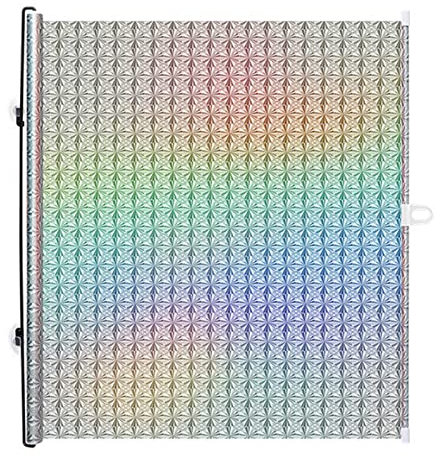 FENGSHOUU Einziehbares Saugnapf-Rollo-Fensterrollo,Verdunkelungsrollo,ohne Bohren Balkon Dachfenster Sonnenschutz-Sichtschutz Rollo,Auto Sonnenblende,Für Küchen-Büro (W40xH60cm(16x24in),Silver)