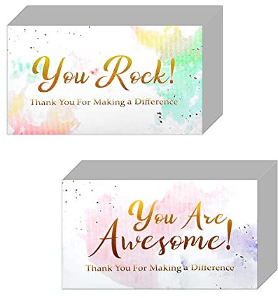 Jagowa 100 Stück Wertschätzungskarten, You Are Awesome Karten, Aquarell-Postkarten, Motivationskarten, Dankeskarten für Mitarbeiter, Krankenschwester, Babyparty, Hochzeit