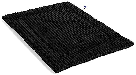 Wallace & Jones | Hundekissen mittelgroße Hunde waschbar, ca. 75 x 55 cm, Hunde Liegematte Cardi, Liegedecke M, Hundematte samtartiges Breitcordstoff, Farbe schwarz