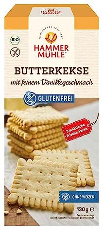 HAMMERMÜHLE Bio Butterkekse, Vanillegeschmack, 130g (2er Pack)