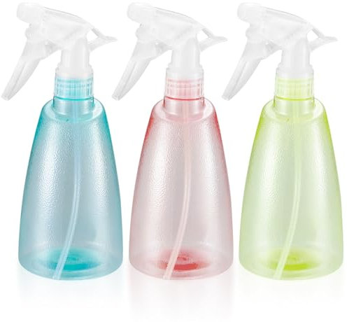 500 ML Water Spray Bottles, 3 Pcs Empty Mist Atomiser Spray Bottles, Plastic Refillable Plant Mister Sprayer Can Trigger for Home Cleaning, Hairdressing, Gardening, Flowers, Plants Sprayer Bottles