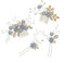 4 Stück Braut Haarschmuck Hochzeit,Hochzeit Haarspangen U-förmig Clip Haarspangen Blumenperle Braut Haarschmuck Brautjungfernschmuck Braut Haarnadelklemmen für Frauen und Mädchen Abschlussball,Blau