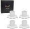 heimzeit Portavelas de Metal para Velas de Columna y Velas de Mesa [4 Unidades, Hexagonal] Color: Blanco, Diseño Distinguido, Candelabro para una Elegante Decoración del Espacio