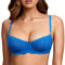 DOBREVA Women's Sexy Lace Balconette Bra Unlined Underwire Open Half Cup Bra See Through Sheer Balcony Bra Island Blue 40DD