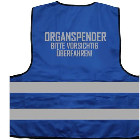 Generic Orangspender - Bitte vorsichtig übefahren lustiger Spruch Fahrrad Warnweste BZW. Signalweste mit reflektierendem Aufdruck - Größe S/M, Blau
