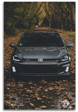 ZHUAI Luxuriöses Sportwagen-Poster, Golf-GTI-Rennwagen, dekoratives Gemälde, Leinwand-Kunstbild, 30 x 45 cm