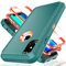 YmhxcY for iPhone XS Max Case 6.5-Inch with Explosion-Proof Screen Protector,3 in 1 Shockproof TPU Hard PC Bumper Drop-Proof Shell for iPhone XS Max-Blue/Orange