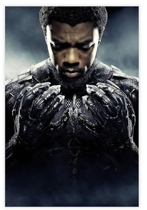 YALIZEYAO Filmposter Black Panther Hero, Leinwandposter, Schlafzimmer, Dekoration, Landschaft, Büro, Raumdekoration, Geschenk, Unrahmen: 30 x 45 cm