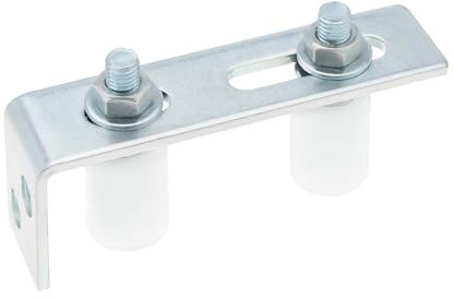EMSea 1 lot de guides de portail, bloc de guidage pour porte de cour, cadre de roue en zinc blanc, 30 x 40 mm, rouleau pour porte coulissante, portail d'usine