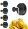 YOHOM Crochet Ventouse Salle de Bain Porte Serviette Ventouse Puissant Support Accroche Torchon Cuisine Ventouse Crochet Douche Murale pour Peignoir Manteau Acier Inox 4 Pièces Noir mat