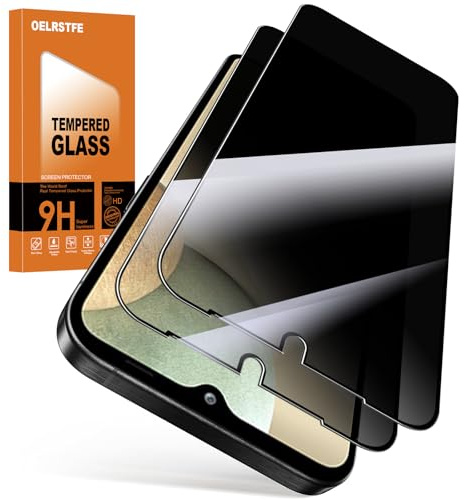 Oelrstfe Protector Pantalla de Privacidad para Samsung Galaxy A12/M12/A12 Nacho Cristal Templado Anti Espía Protectora Vidrio Película Dureza 9H Anti-arañazo Privacy Screen Protector,2 Piezas