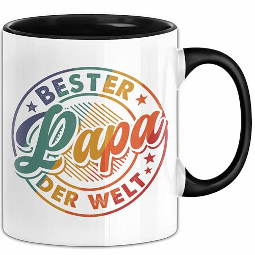 Bester Papa Der Welt Tasse Geschenk Zum Vatertag Von Tochter Sohn Becher (Schwarz)